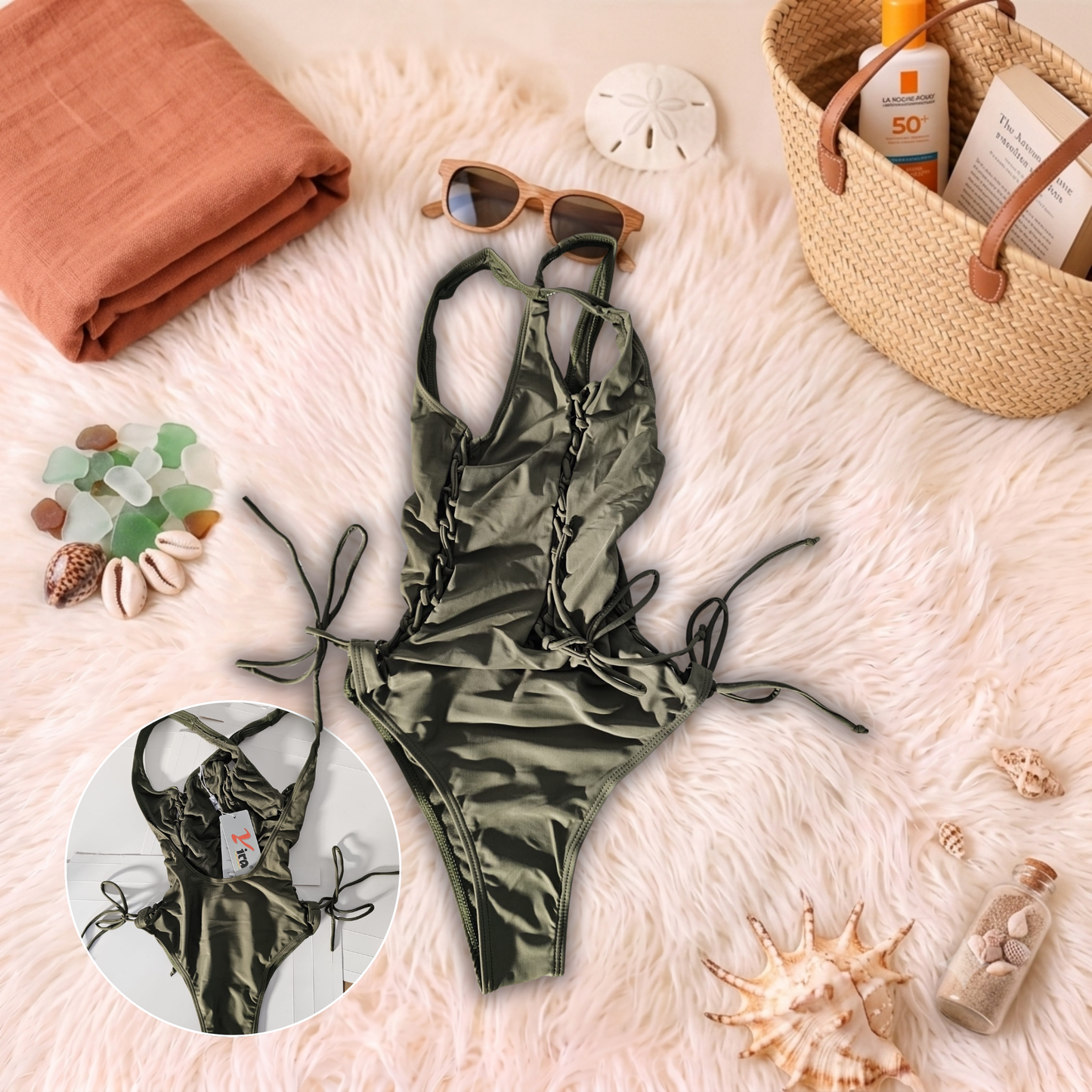 Costum de baie întreg Kaki S19-13