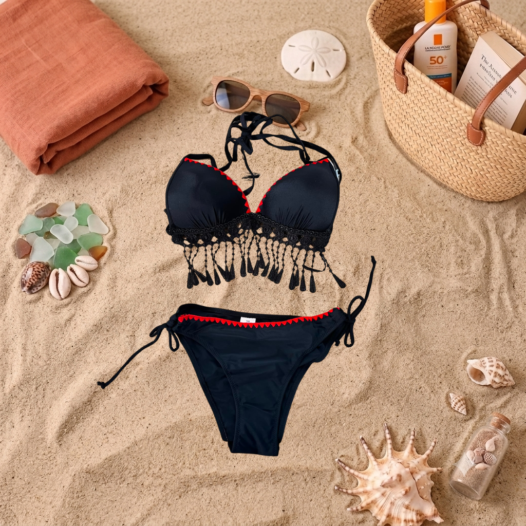 Costum de baie doua piese Negru A19-05