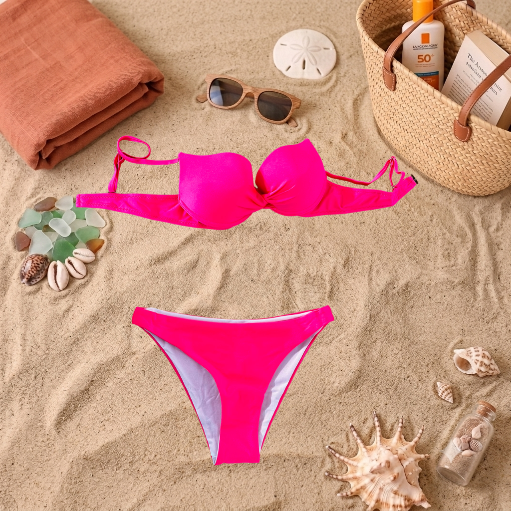 Costum de baie doua piese Fucsia S21-66