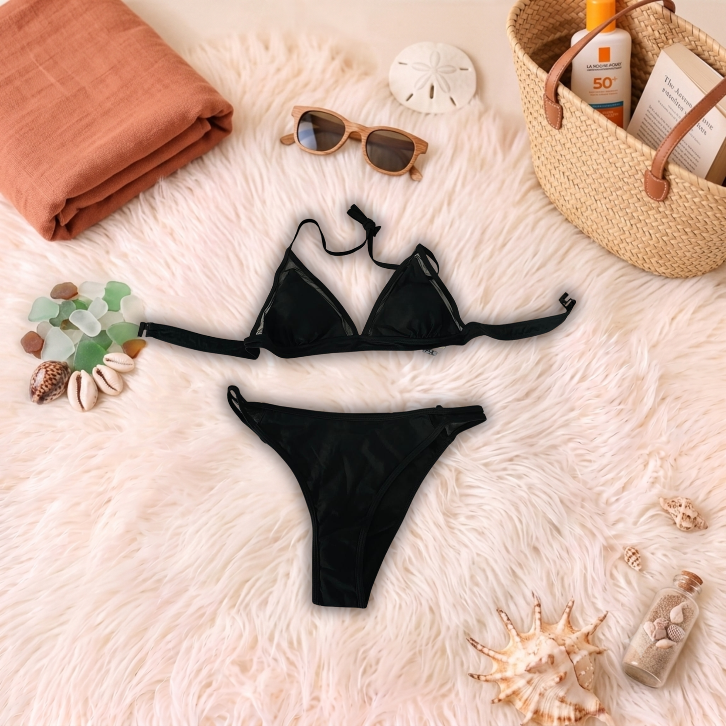 Costum de baie doua piese Negru S19-007