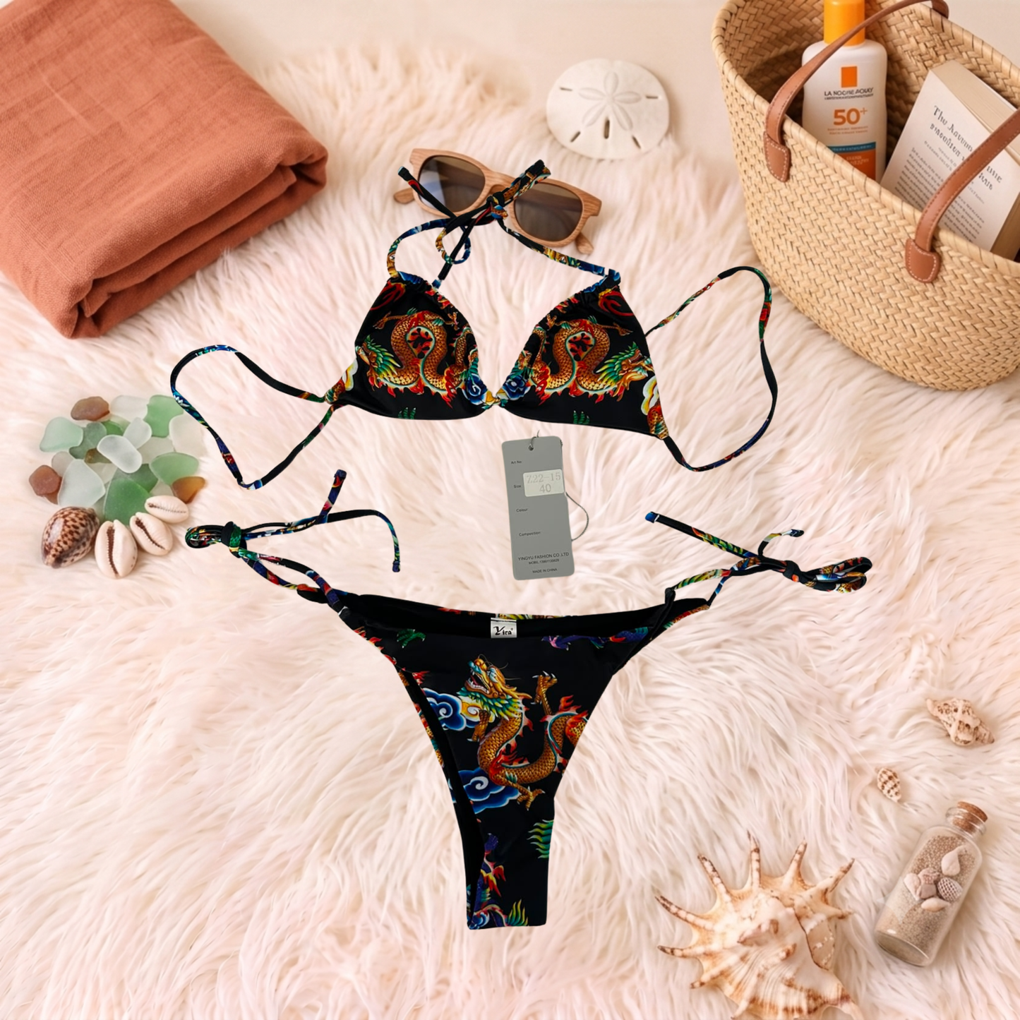 Costum de baie doua piese Negru Z22-14