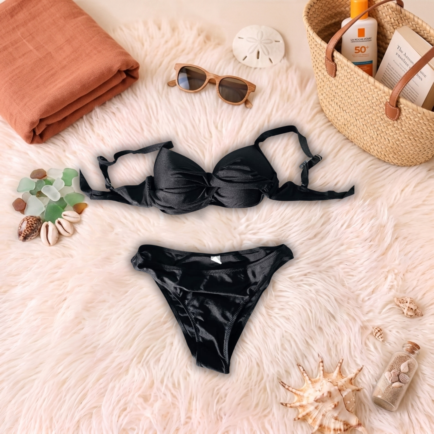 Costum de baie doua piese Negru R20-11