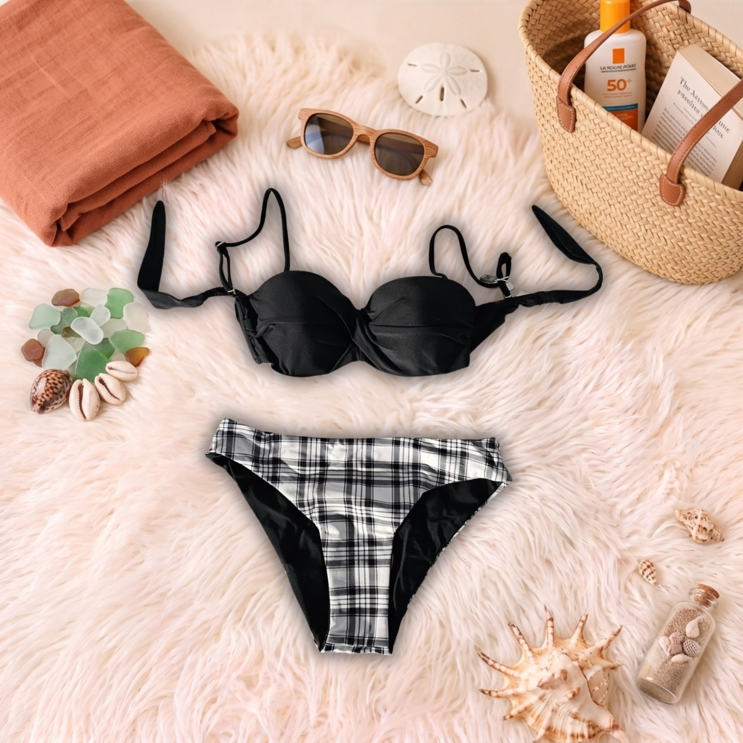 Costum de baie doua piese Negru Y19-45
