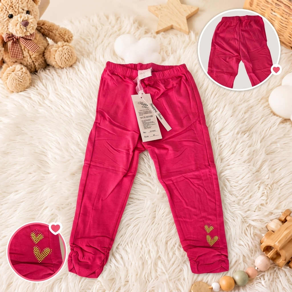 Pantalonași Casual pentru Copii, Roz Zmeură HR-8422