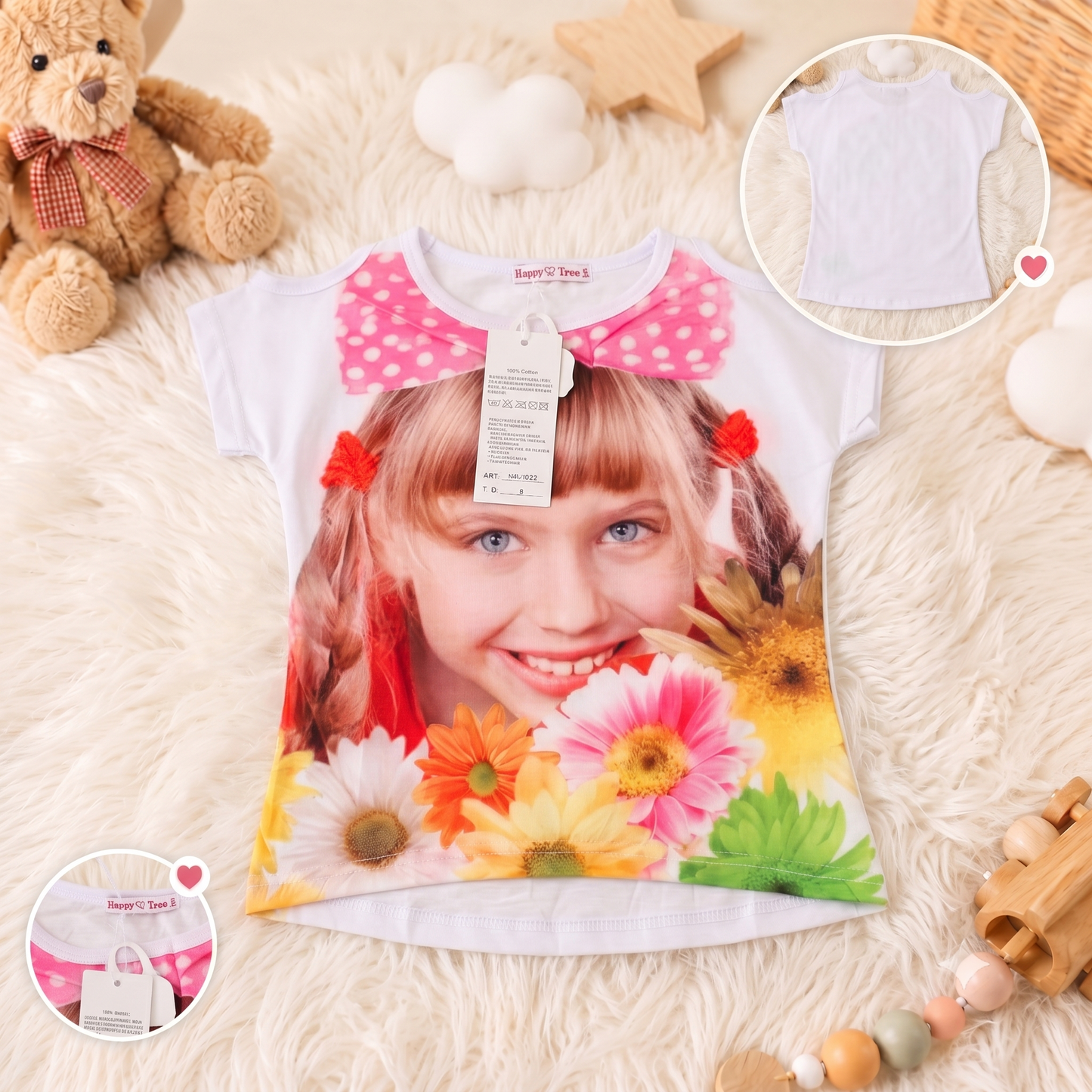 Tricou Casual pentru copii Alb HR-1323
