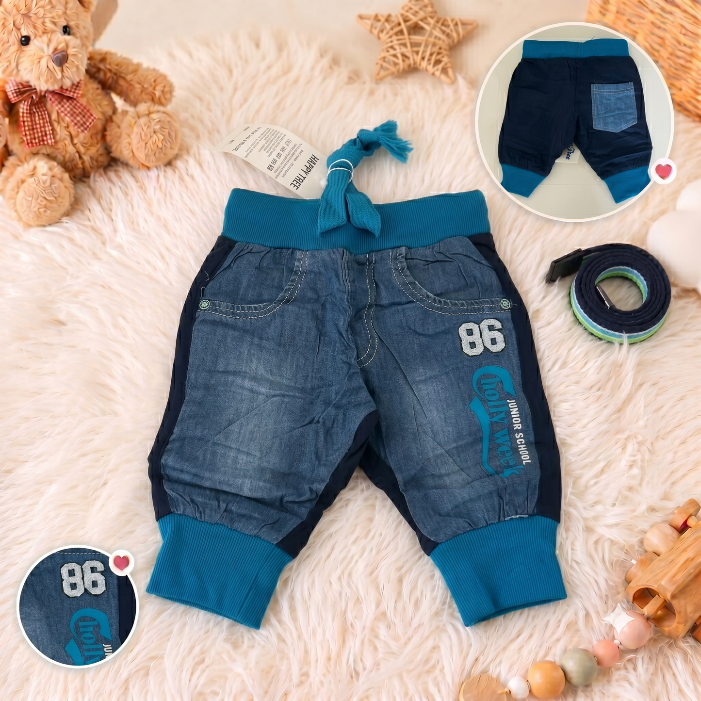 Pantaloni Trei Sferturi din Denim Moale HR-1306