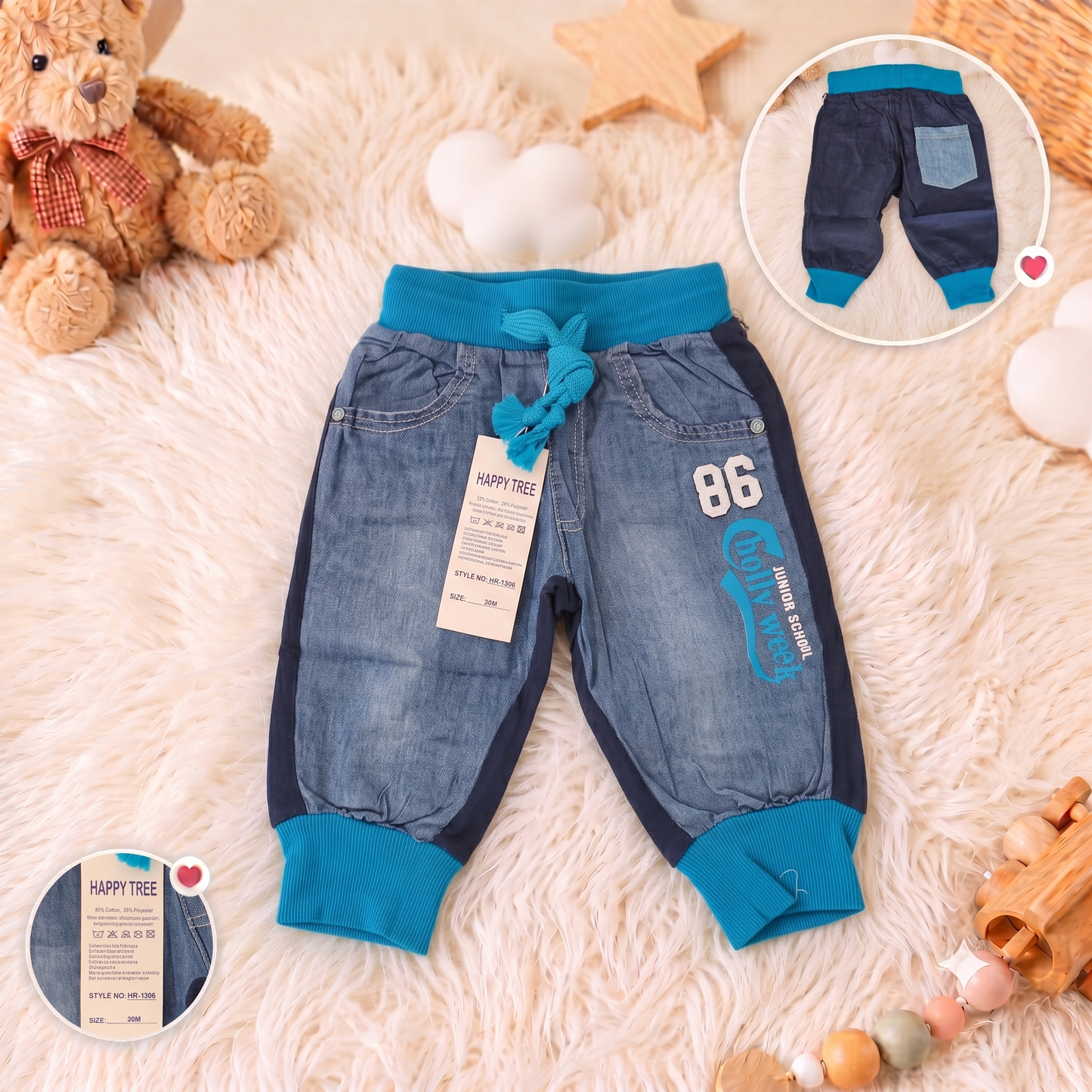 Pantaloni Casual pentru Copii Stil Denim HR-1306