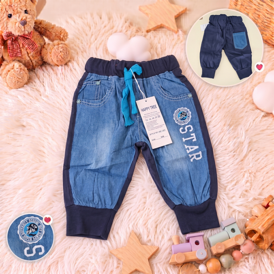 Pantaloni Casual pentru Stil Denim cu Imprimeu „STAR” HR-1307
