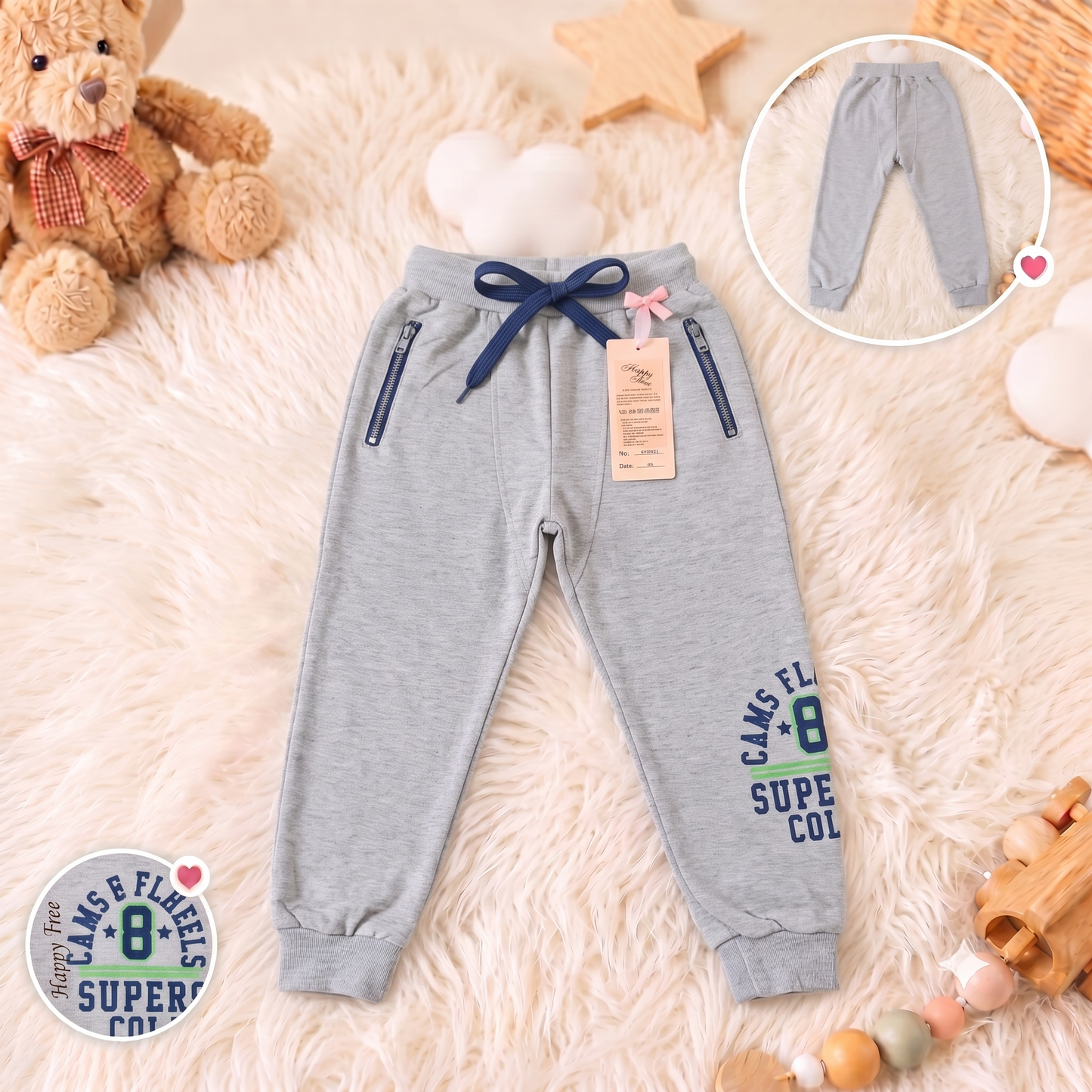 Pantalonași Casual pentru Copii, Stil Sportiv Gri HR-9025