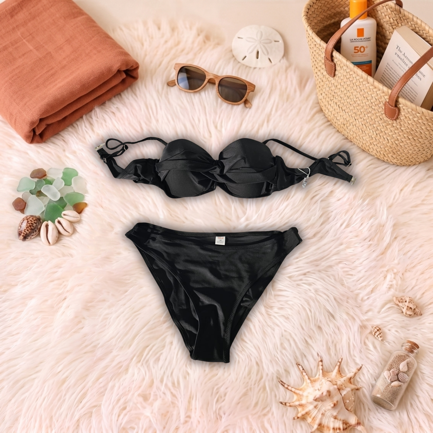 Costum de baie doua piese Negru C19-53