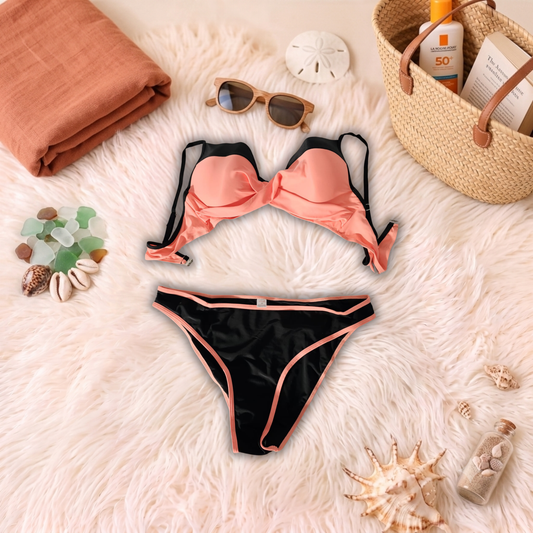 Costum de baie doua piese Roz Somon C20-6