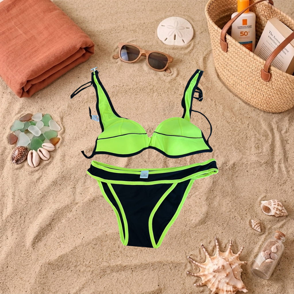 Costum de baie doua piese Verde F0928