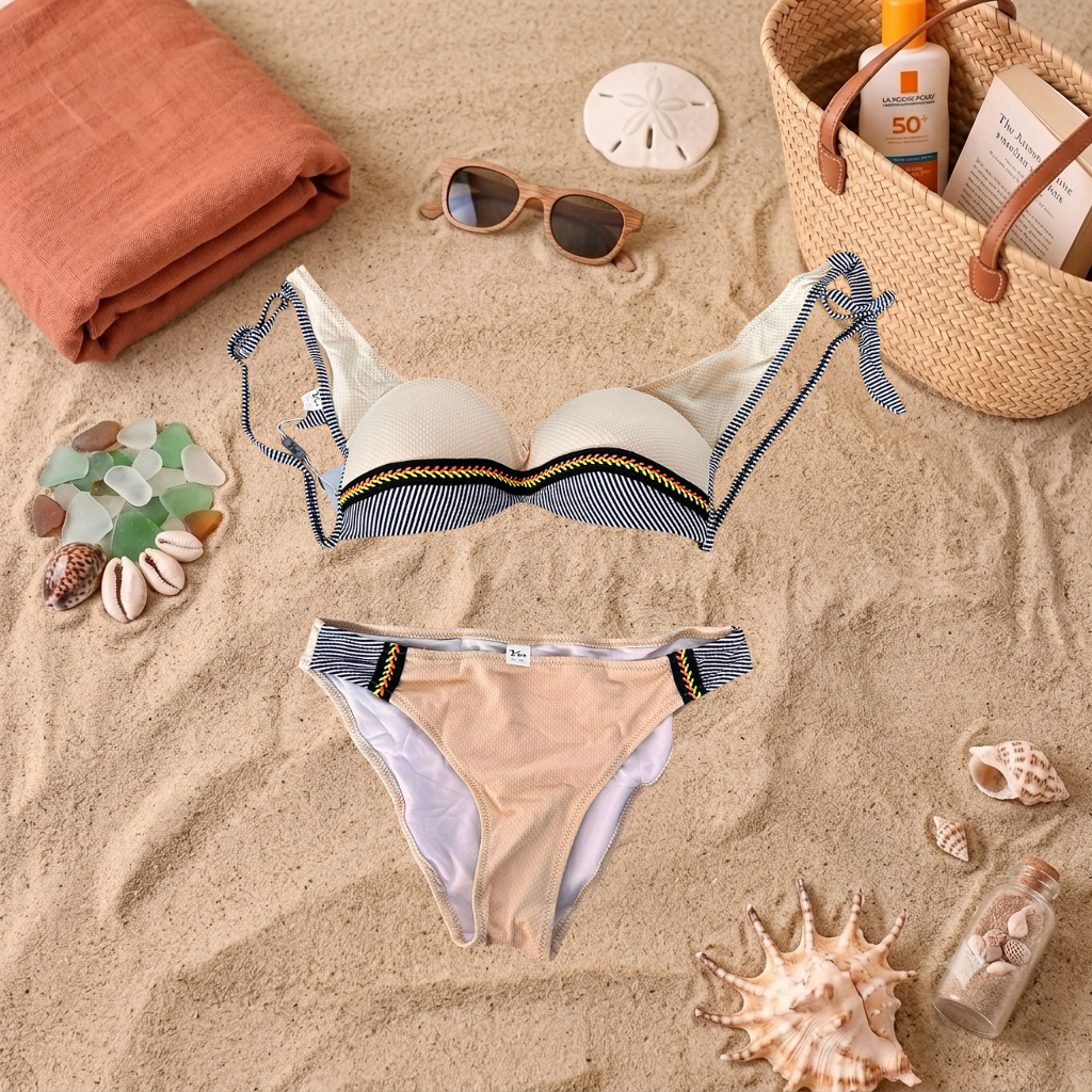 Costum de baie doua piese Cream A18-09