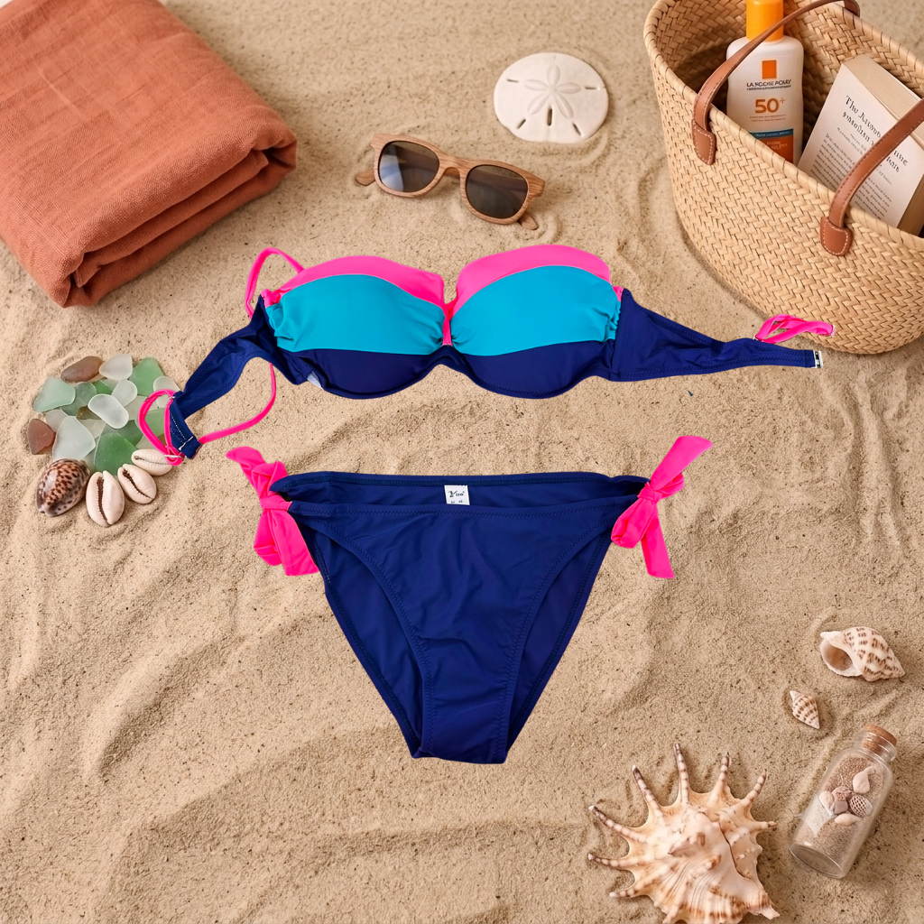 Costum de baie doua piese Bleumarin F15-3