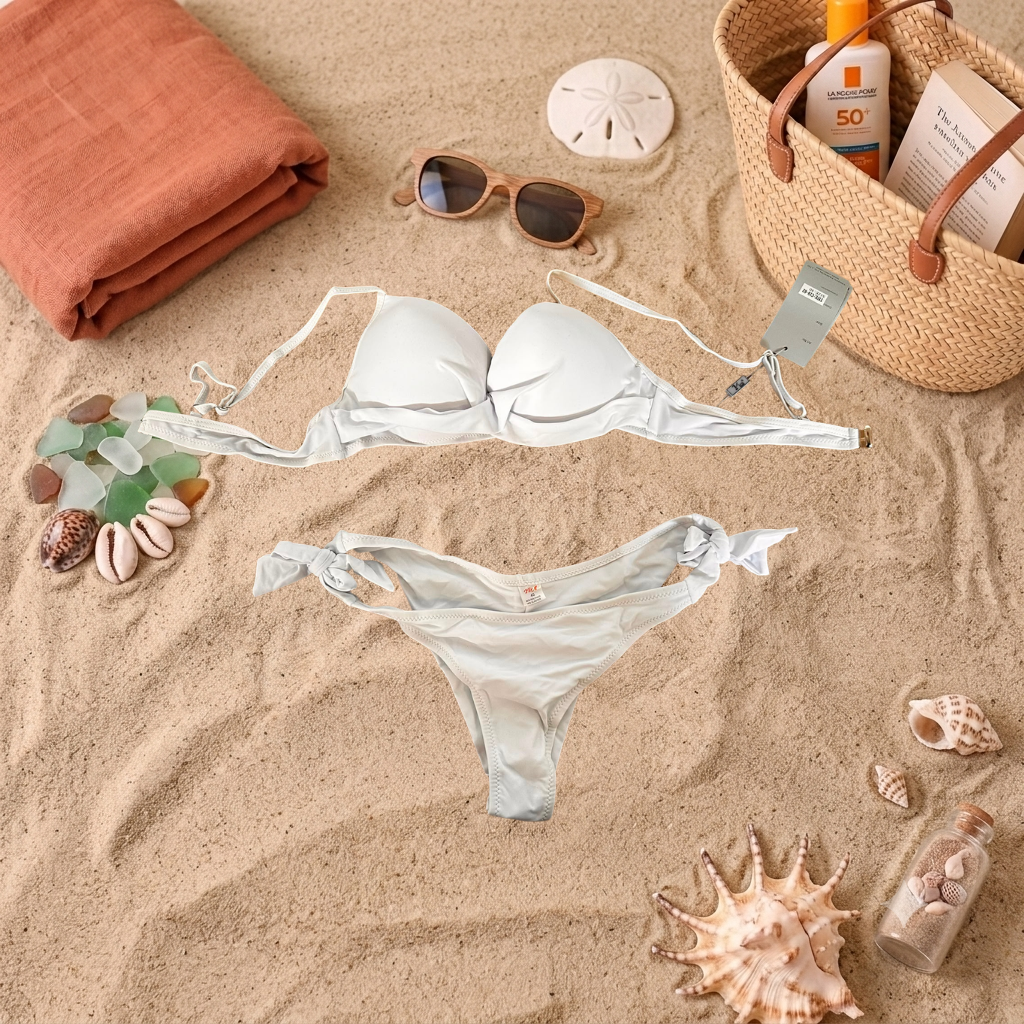 Costum de baie doua piese Alb C19-62