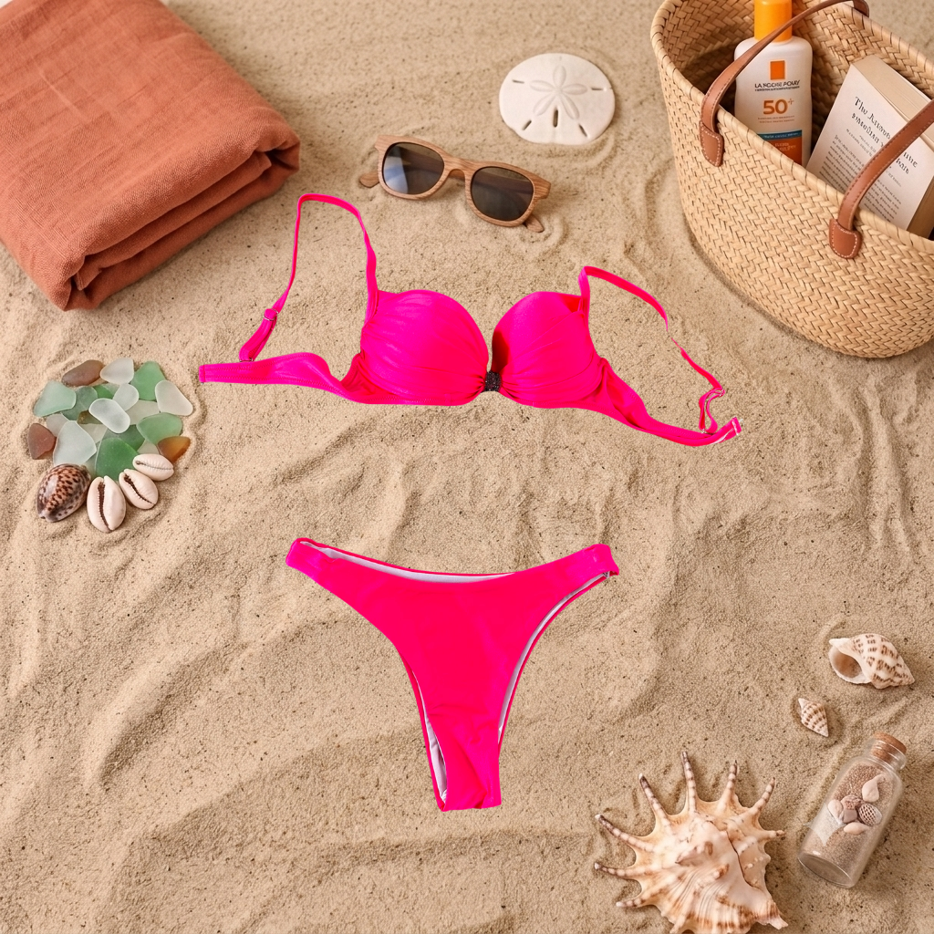 Costum de baie doua piese Fucsia S21-63