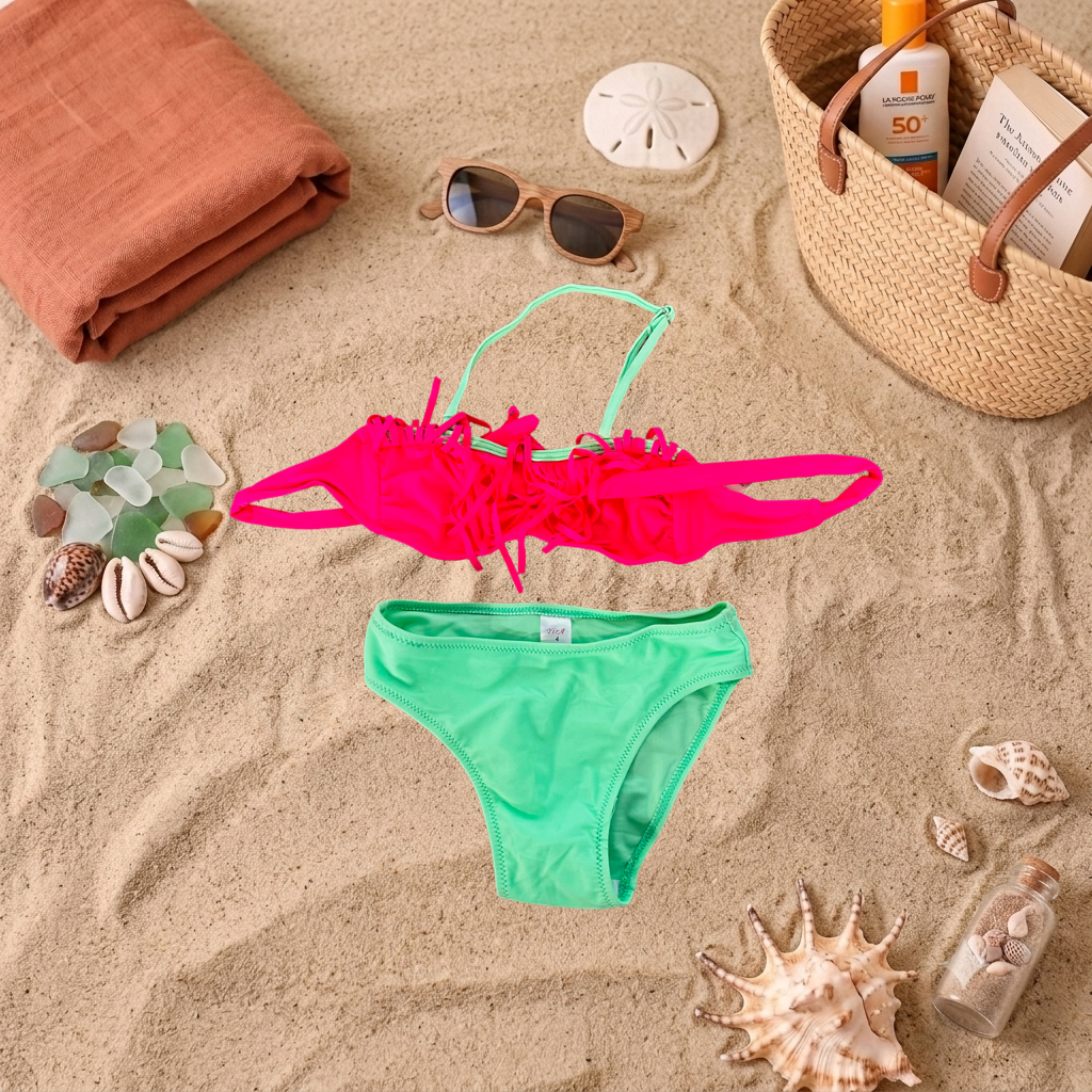 Costum de baie doua piese Neon Verde S18-02