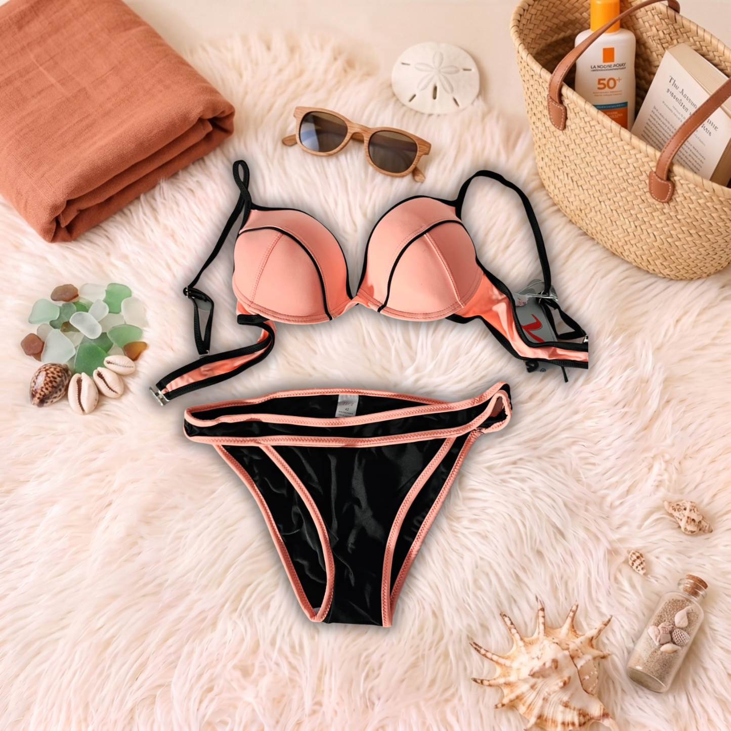 Costum de baie doua piese Fucsia F0928