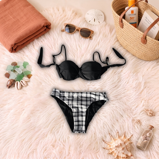 Costum de baie doua piese Negru F19-45