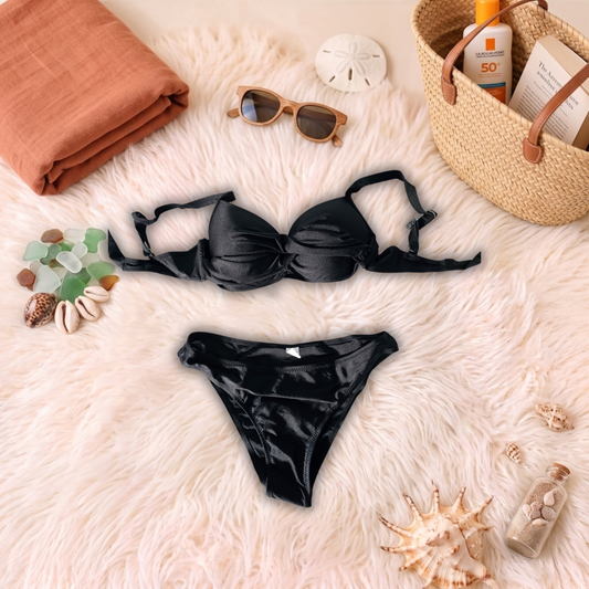 Costum de baie doua piese Negru R20-11