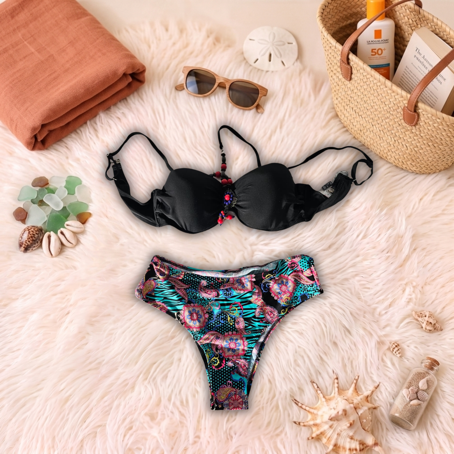 Costum de baie doua piese Negru Y19-11