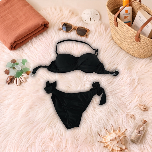 Costum de baie doua piese Negru C18-2