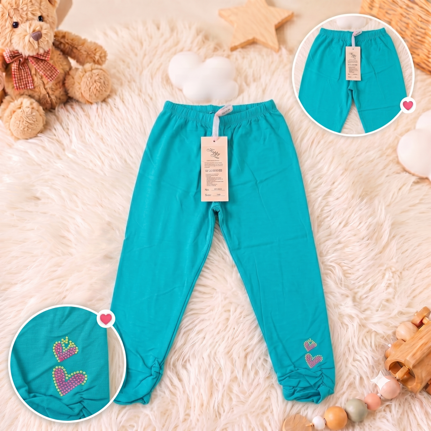 Pantalonași Casual pentru Copii Turcoaz HR-8422